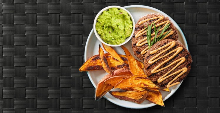 Diabetic Burger & Yam Fries