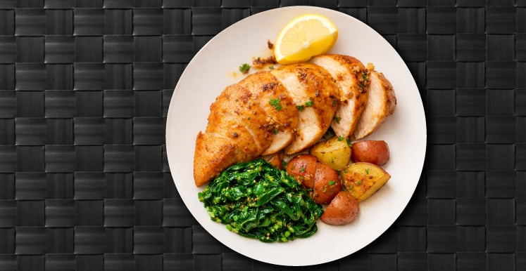 MealPro Garlic Chicken with Potato and Creamed Spinach