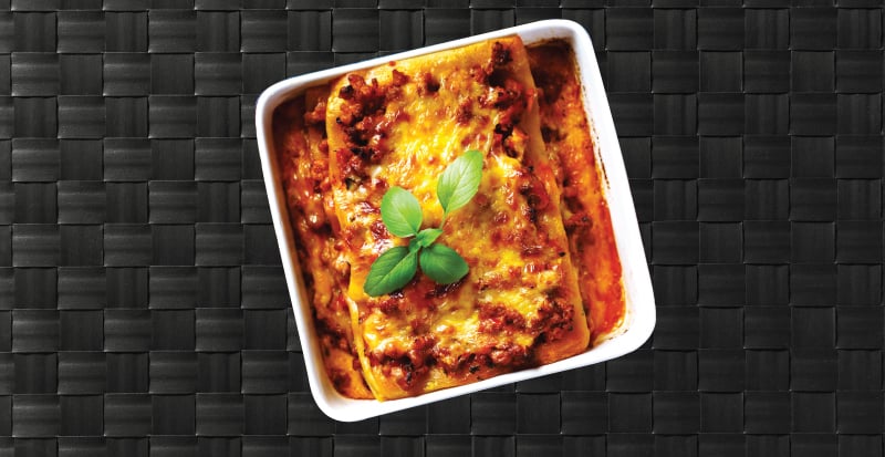 lasagnaon a plate