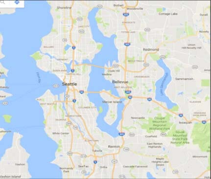Seattle Map Showing Fitness Meal Delivery Locations