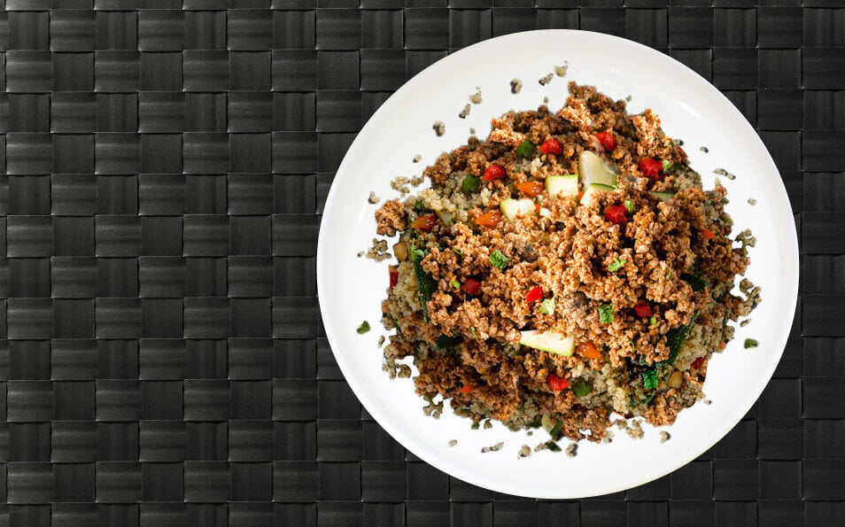 Lean ground turkey tossed with veggies.