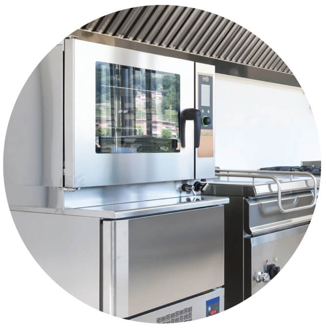 Picture of patented steamer oven used by MealPro's   food delivery service to cook for nutrient retention.