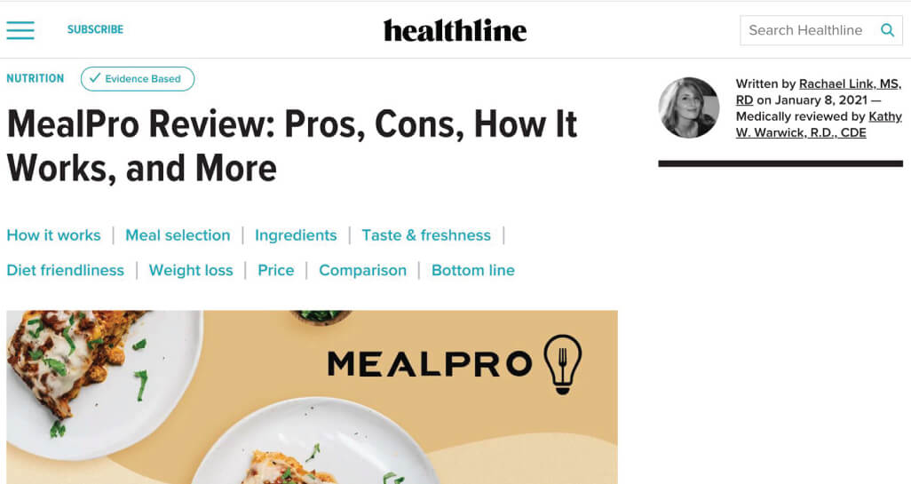 Pic of a Newspaper Clipping from Healthline. Medical Review from Healthline