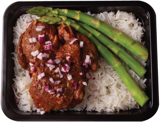 Picture of a Pre-Portioned healthy meal in a meal prep container