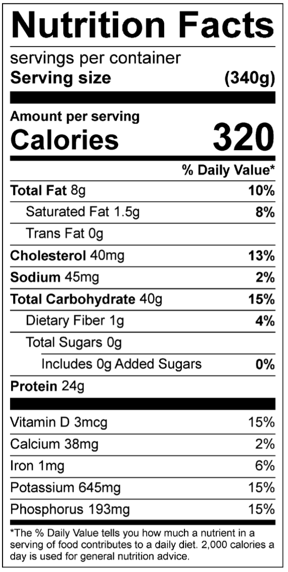 Roasted Tilapia Nutrition