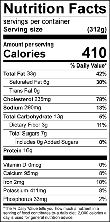 Denver Scramble Nutrition