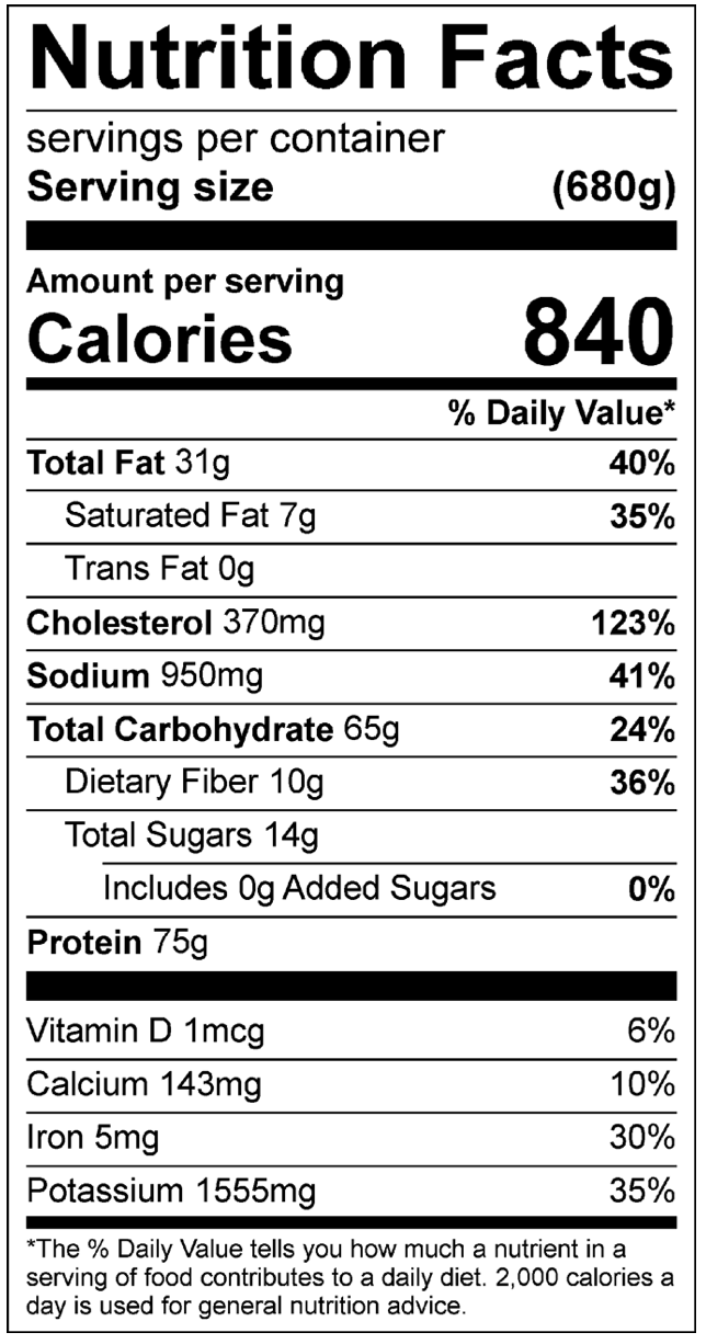 Athlete Jam Chicken Nutrition