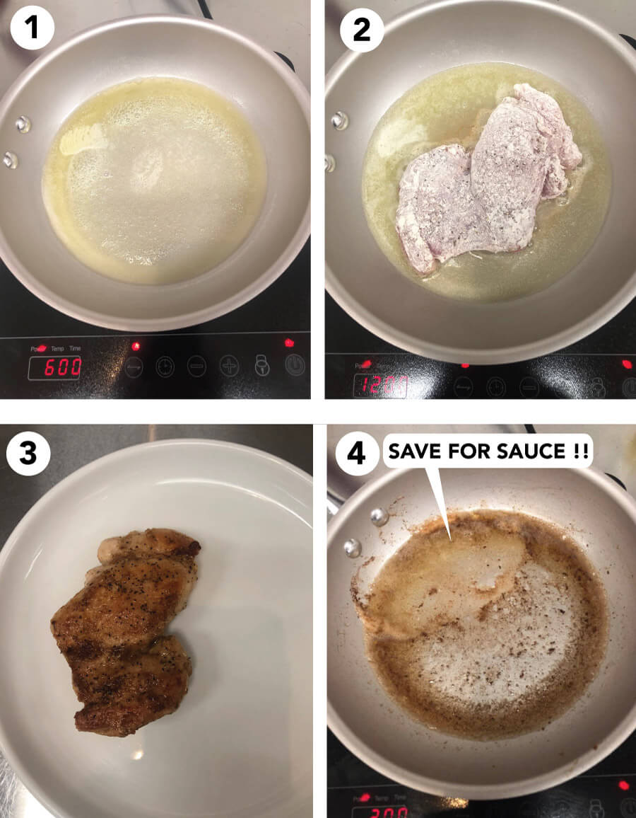 keto chicken piccata Recipe Heating the Pan