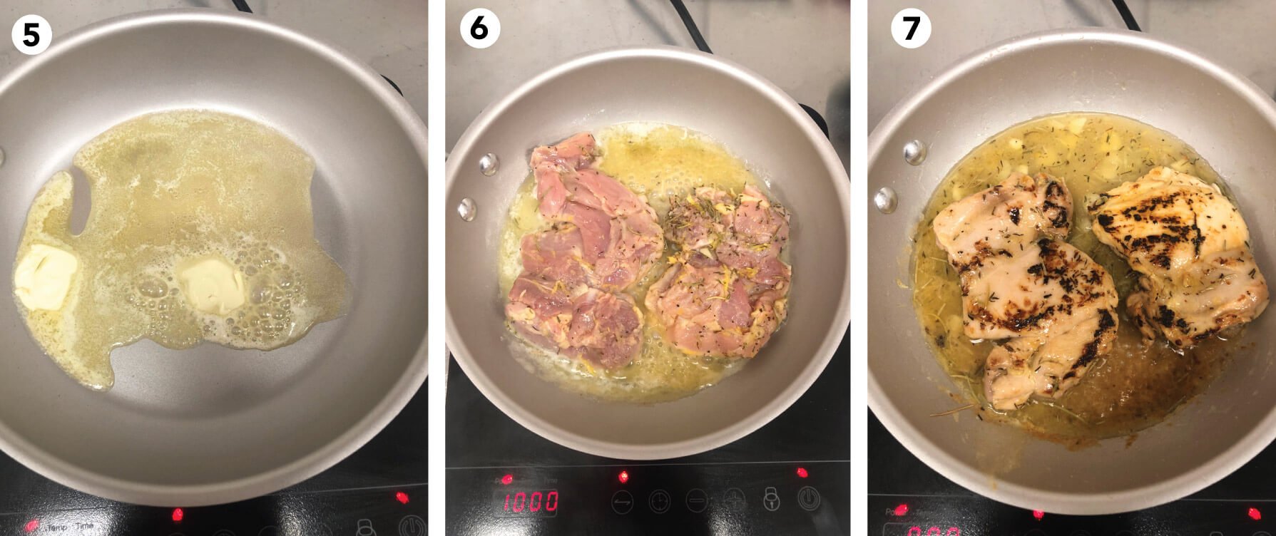 Lemon Chicken Recipe Heating the Pan
