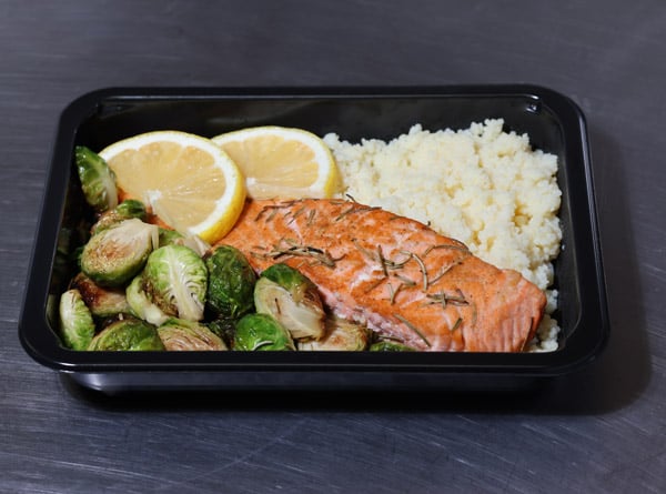 Mediteranean Brussels salmon meal