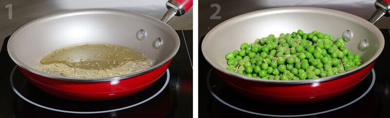 Put Peas in Skillet