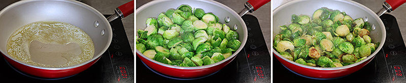 Pan searing brussel sprout