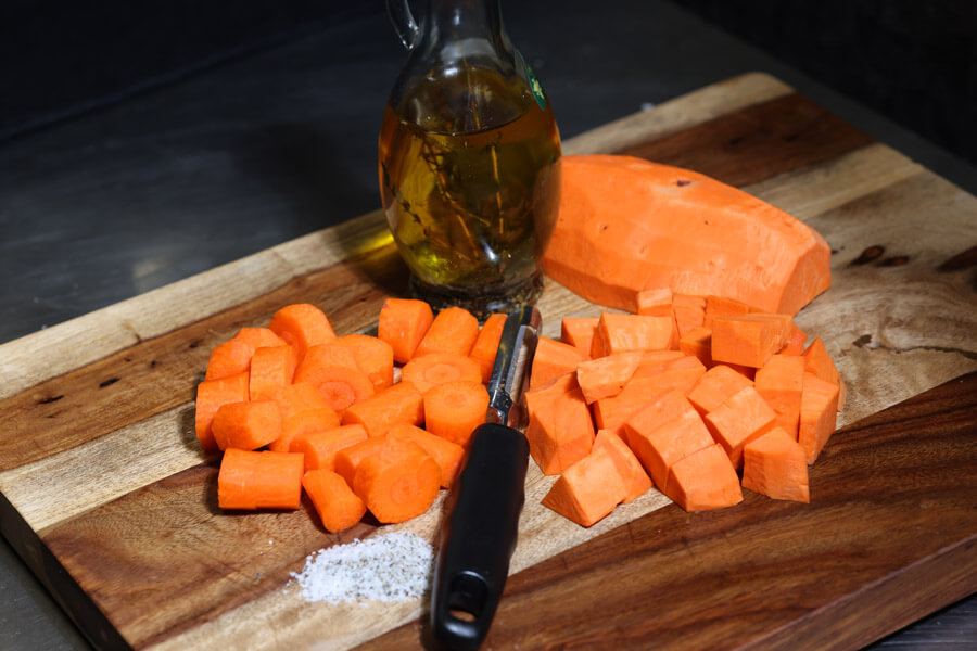 chopping shallot