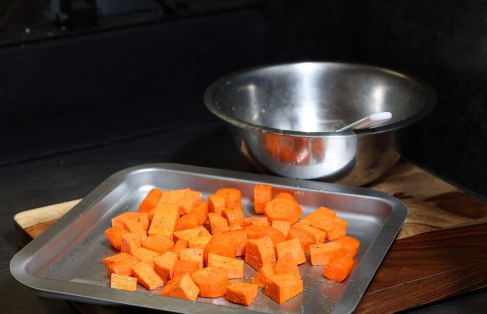 chopping shallot