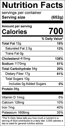 Athlete BBQ Chicken Nutrition