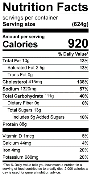 Chicken Teriyaki Nutrition