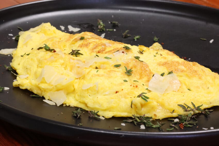 Omelette Recipe plated and ready to be enjoyed