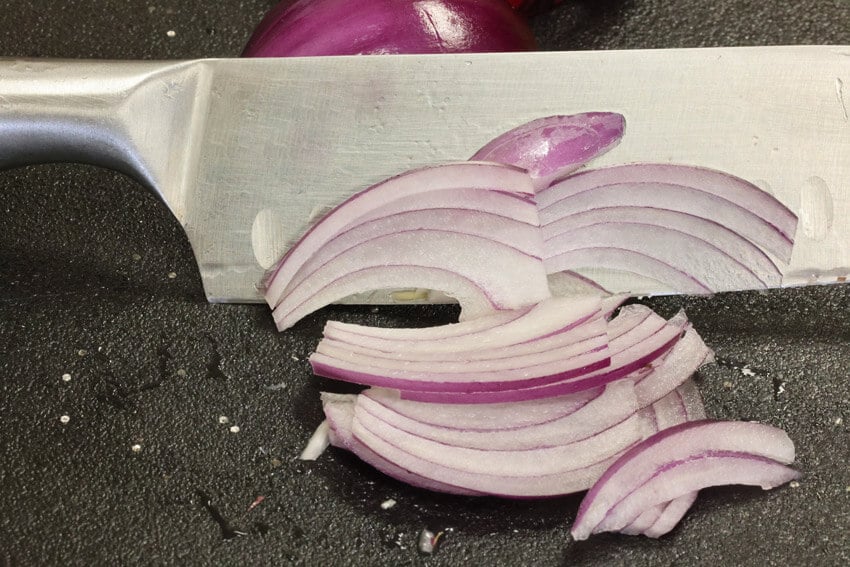 Slice the red onion