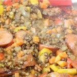 Polish Sausage and Green Lentil Sautéed Stew Recipe