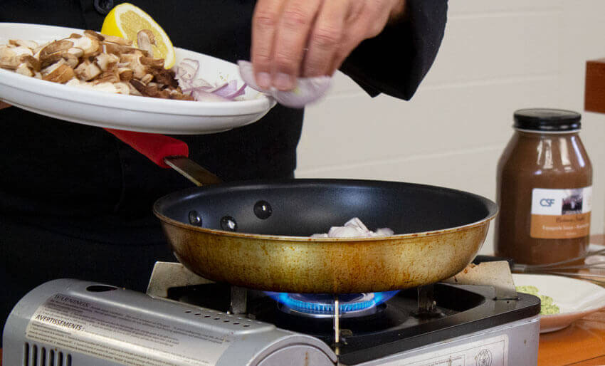 Add Finely Chopped Shallots to Heated Skillet