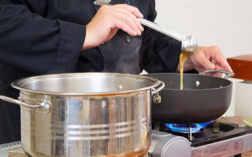 Add Fish Broth into Large Pot