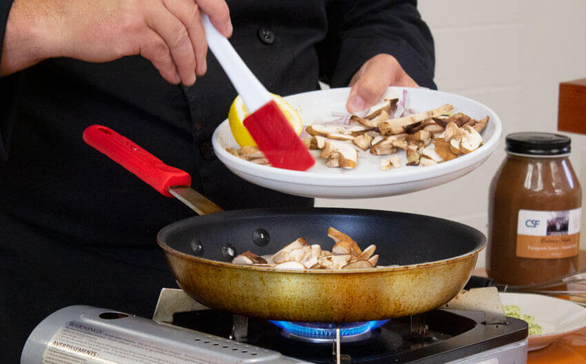 Add Sliced Shiitake Mushrooms to Skillet and Sauté