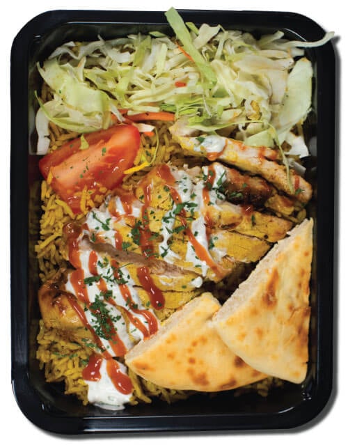 Picture of halal meal with zero salt and zero calorie spices as flavor enhancers. Picture of halal meals with zero salt flavor enhancers