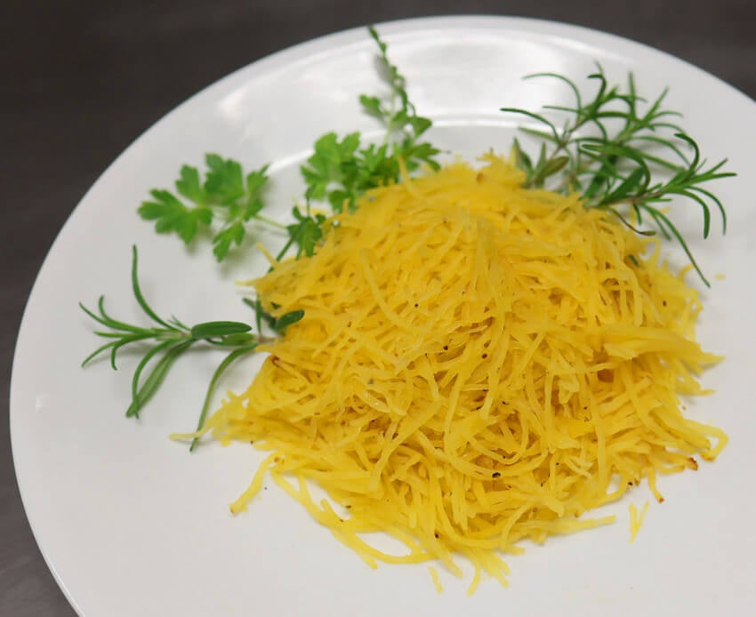 Spaghetti Squash Plated with Garnish