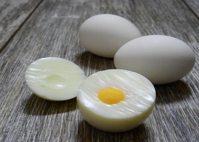 hard boiled eggs sliced