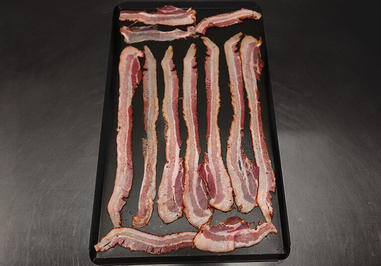 bacon on baking sheet