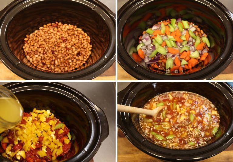 ingredients added to crockpot