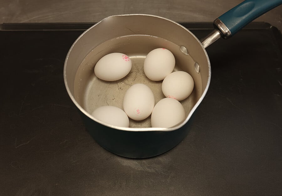 eggs in a pot with water