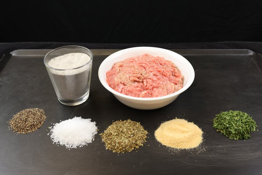 Recipe Ingredients for keto meatballs