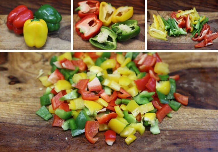 steps to dice bell pepper