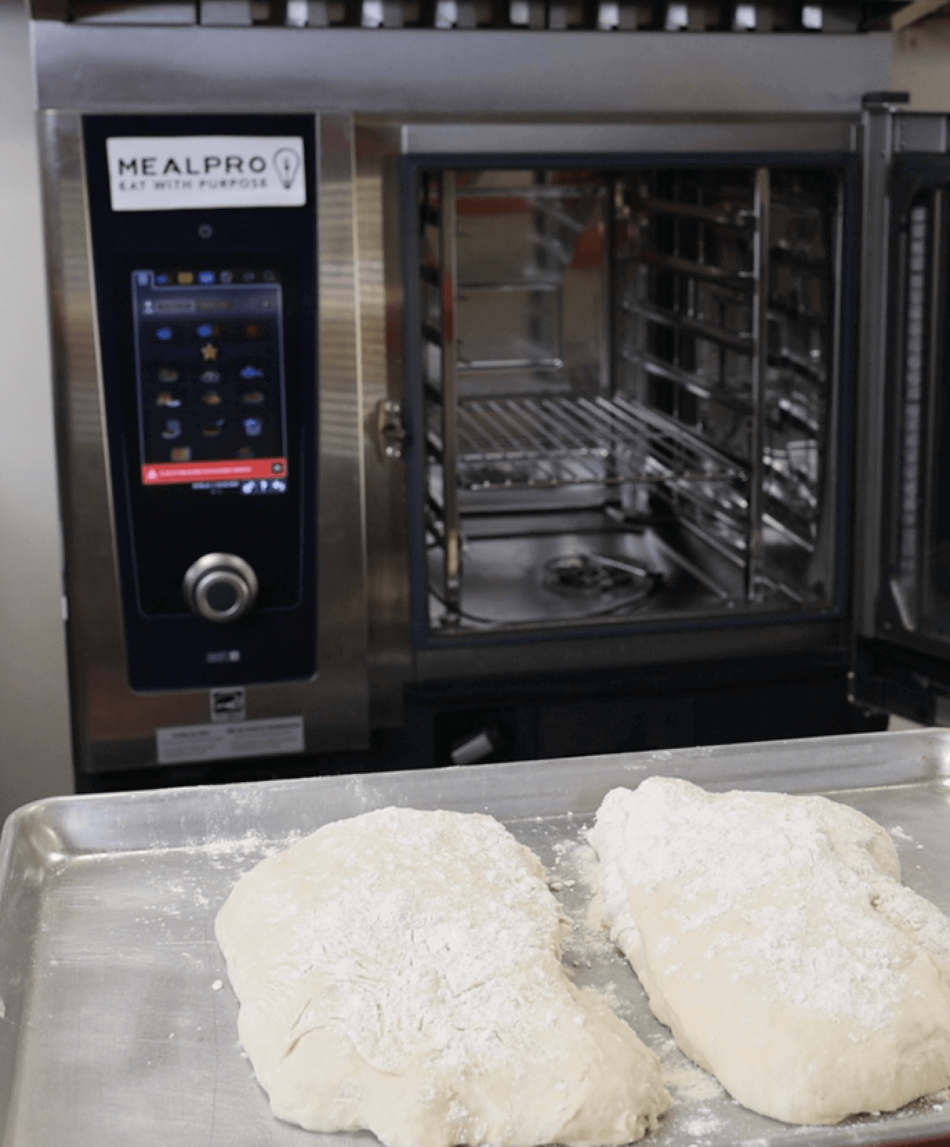 ciabatta dough prepped for the oven