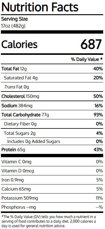 Mediterranean turkey bolognese nutrition facts