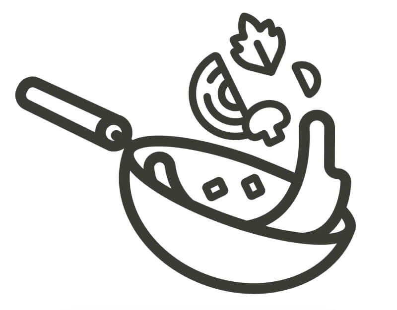 Picture of healthy and natural ingredients being cooked fresh