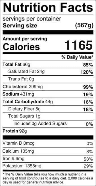 Bodybuilding Triple Burger Nutrition